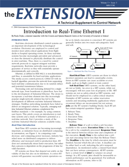 Introduction to Real-Time Ethernet I