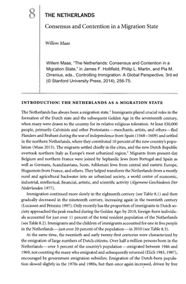 THE NETHERLANDS Consensus and Contention in a Migration State