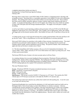 CARBINE SHOOTING with ACCURACY Including How to Deal with Some Specific Problems February 2007