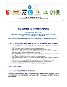 Scientific Programme