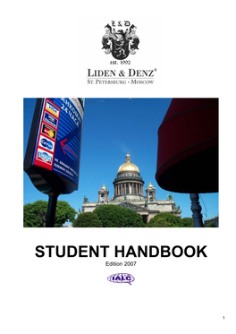 STUDENT HANDBOOK Edition 2007