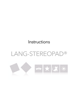 LANG-STEREOPAD Instructions V3.0 English Brochure 20 Pages Final Version