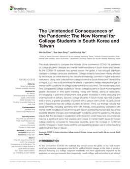 The New Normal for College Students in South Korea and Taiwan