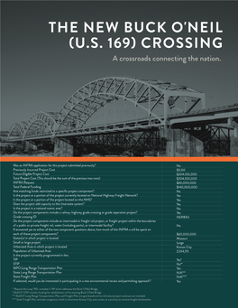 THE NEW BUCK O'neil (U.S. 169) CROSSING a Crossroads Connecting the Nation