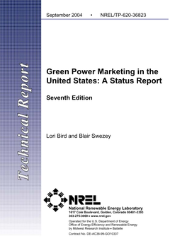 Green Power Marketing in the United States: a Status Report