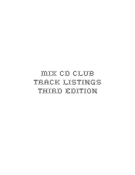 Mix Cd Club Track Listings Third Edition