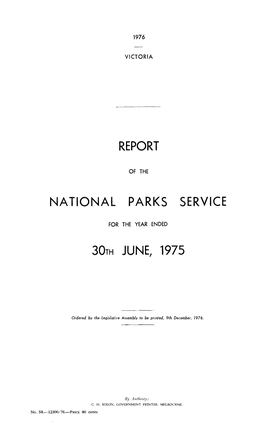 Report National Parks Service 30Th June, 1975