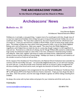 National Archdeacons' Forum Mailing