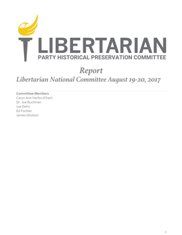 Report Libertarian National Committee August 19-20, 2017