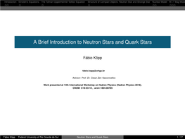 A Brief Introduction to Neutron Stars and Quark Stars