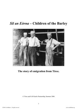 Sìl an Eòrna – Children of the Barley