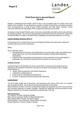 Chief Executive's Annual Report