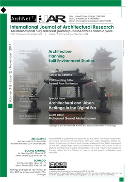International Journal of Architectural Research