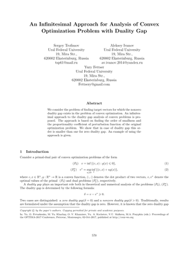 An Infinitesimal Approach for Analysis of Convex Optimization Problem