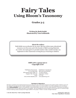 Fairy Tales Using Bloom’S Taxonomy