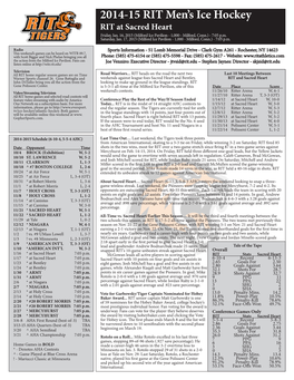 2014-15 RIT Men's Ice Hockey