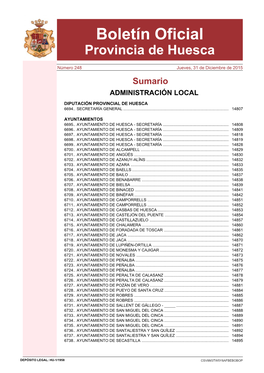 Boletín Oficial De La Provincia De Huesca Nº 248