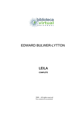 Edward Bulwer-Lytton Leila