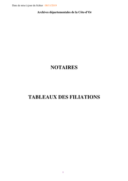 Notaires Tableaux Des Filiations