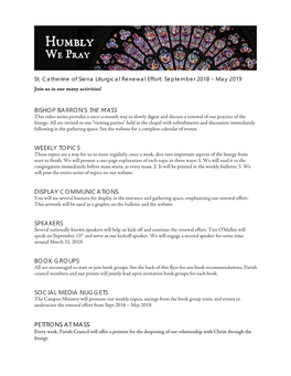 Bishop Barron's the Mass Weekly Topics Display