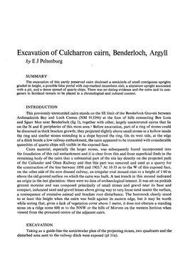 Excavation of Culcharron Cairn, Benderloch, Argyll by E J Peltenburg