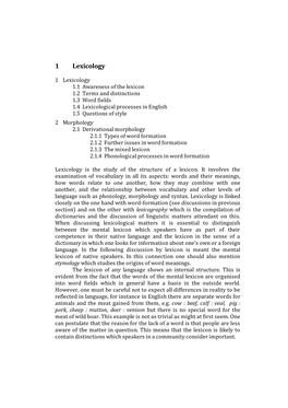 Lexicology and Word Formation Page 2 of 20