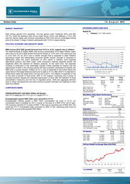 Serbian Daily 1 6 a U G U S T 2012