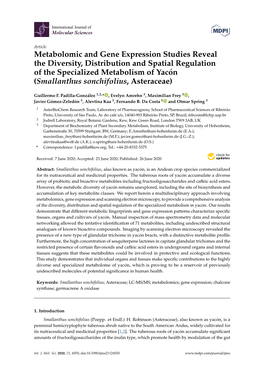 Metabolomic and Gene Expression Studies Reveal the Diversity, Distribution and Spatial Regulation of the Specialized Metabolism