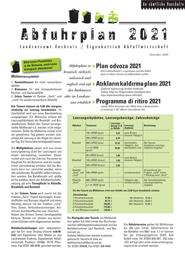 Abfuhrplan 2021 Tiefenbronn