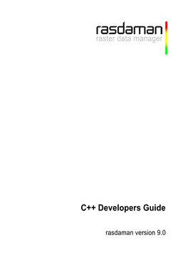 Rasdaman C++ Development Guide