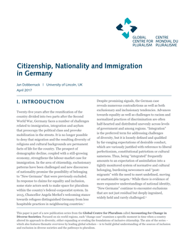 Citizenship, Nationality and Immigration in Germany
