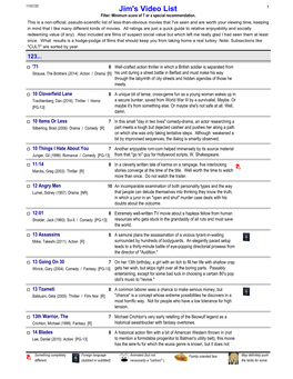 Jim's Video List 1 Filter: Minimum Score of 7 Or a Special Recommendation