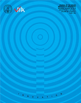 Journal of the Indian Institute of Architects Refereed Journal of Iia Issn-0019-4913 July 2021 Volume 86 Issue 07 Rs