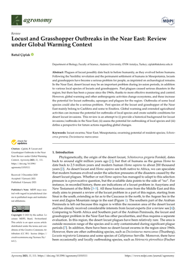 Locust and Grasshopper Outbreaks in the Near East: Review Under Global Warming Context