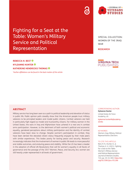 Fighting for a Seat at the Table: Women's Military Service And