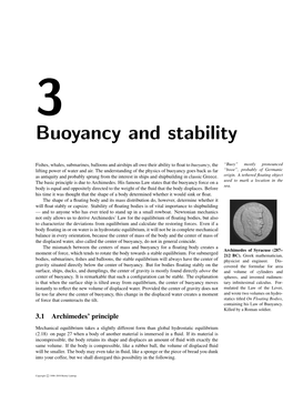 Buoyancy and Stability