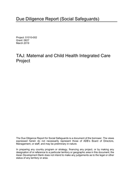 51010-002: Maternal and Child Health Integrated Care Project