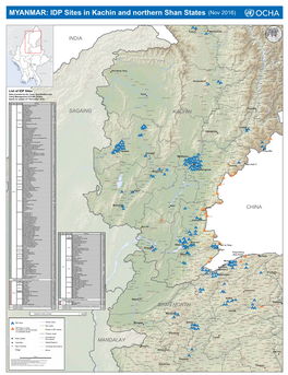 IDP Sites in Kachin and Northern Shan States (Nov 2016)