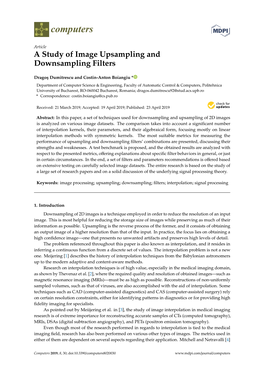 A Study of Image Upsampling and Downsampling Filters