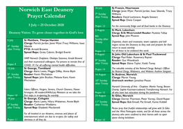 Norwich East Deanery Prayer Calendar