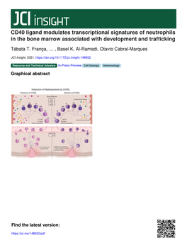 CD40 Ligand Modulates Transcriptional Signatures of Neutrophils in the Bone Marrow Associated with Development and Trafficking