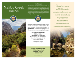 Malibu Creek State Park 1925 Las Virgenes Road Calabasas, CA 91302 (818) 880-0367