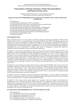 Nomenclature of Organic Chemistry. IUPAC Recommendations and Preferred Names 2013. Prepared for Publication by Henri A