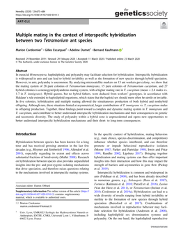 Multiple Mating in the Context of Interspecific Hybridization Between