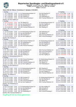 Saison 2021-22 / Männer / Kreisklasse C / Spielplan (28.08