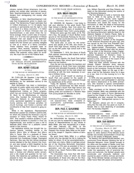 CONGRESSIONAL RECORD— Extensions of Remarks E454 HON