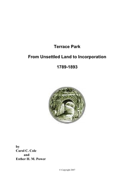 Terrace Park from Unsettled Land to Incorporation 1789-1893