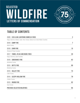 Wildfire Letters of Commendation