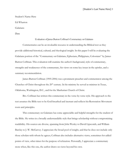 Evaluation of Coffmans Galatian Commentary.Pdf