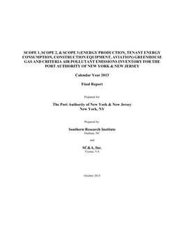 Greenhouse Gas Emission Inventory for the Port Authority of New York & New Jersey, Calendar Year 2006” (Port Authority, 2009)